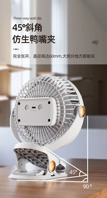 Portable USB Clip-On Fan for Office Desk Quiet Design for Dormitory Students Baby Stroller Bedside Small Tabletop Fan