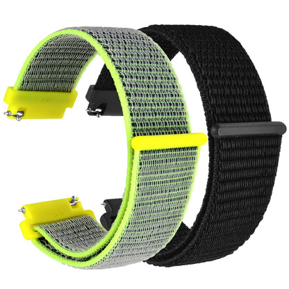 WOCCI 2PCS Nylon Watch Strap for smart watch 18mm 20mm 22mm bracelet belt for men women with hook and loop fastener watchband