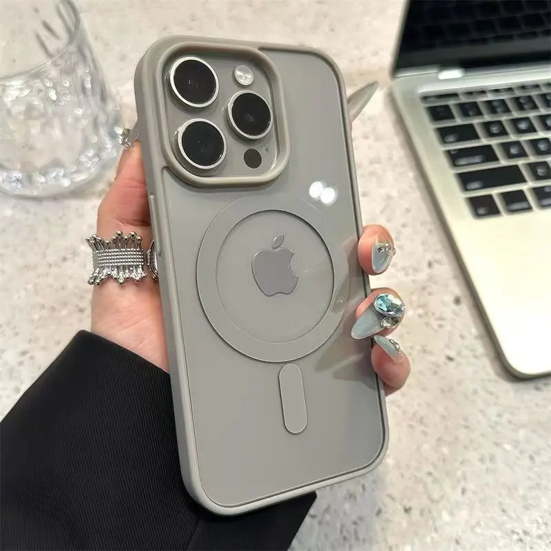 Clear Magnetic Matte For Magsafe Case For iPhone 17 16 15 14 13 12 11 Pro Max 14 Plus 16E 17E AIR Wireless Charge Protect Cover