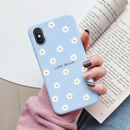 Flowers Funda For Phone Case iPhone X XS MAX XR Capa Soft Silicone Cute Cat Bear Back Cover For iPhone XR Bumper Women Anti-Fall