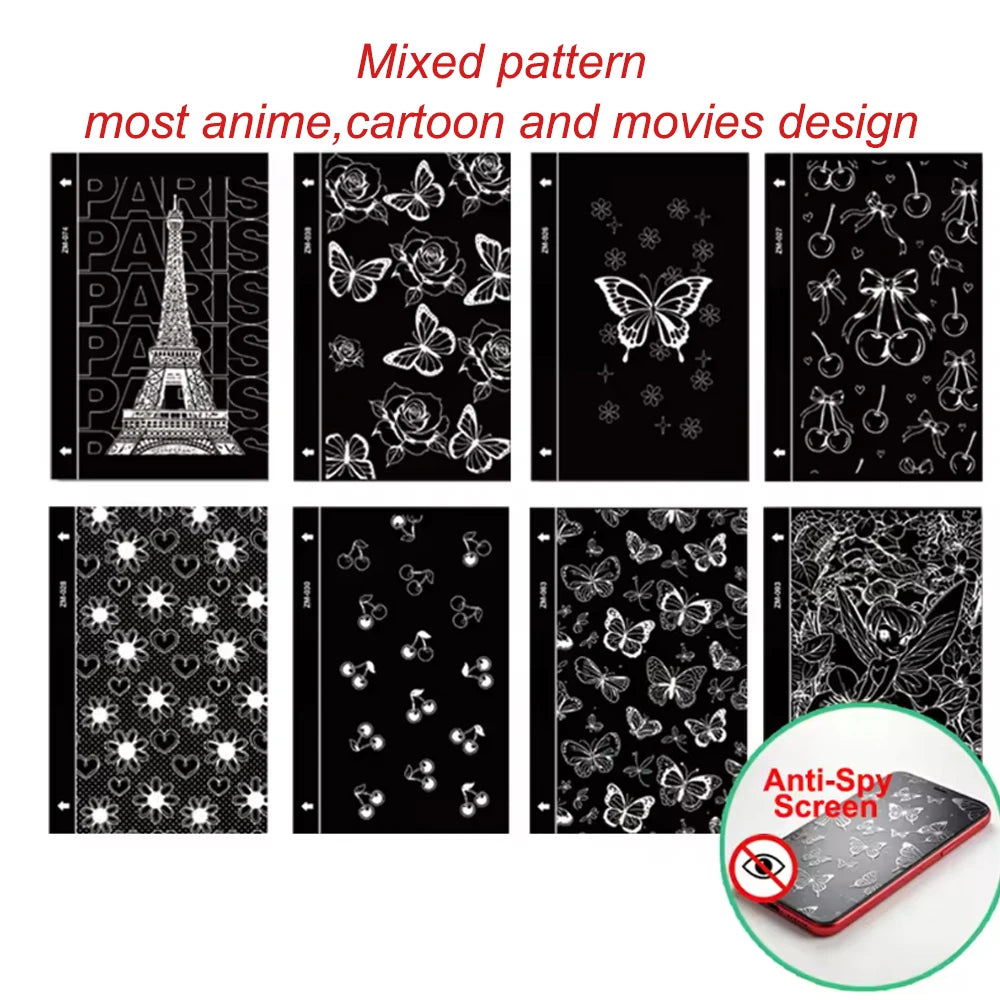 FONLYU 50pc 3D Embossed Back Skin Sticker Protective Film Rear Decorative Sheet For Mobile Phone Hydrogel Film Cutting Machine