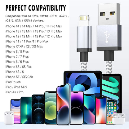 Fast Charging USB Charger Cable For iPhone 14 13 12 11 Xs Max Xr X 8 7 6 Plus  iPad Origin Mobile Phone Long Data Cord 1m 2m 3m
