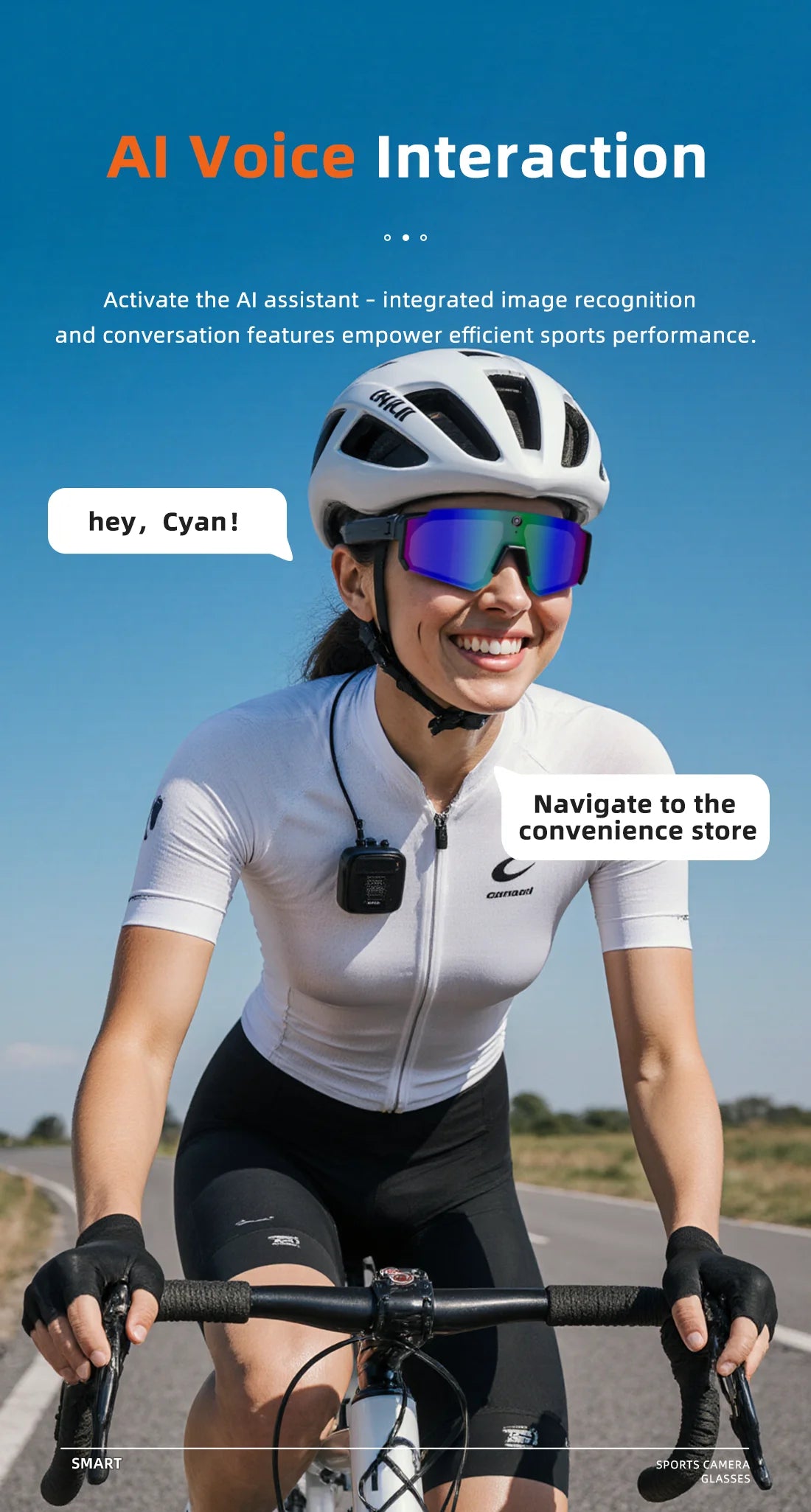 New AI Smart Shooting&Recording Glasses with 800W Camera HD Anti-Shake Bicycle Riding Shooting Artifact Windproof Goggles 2026
