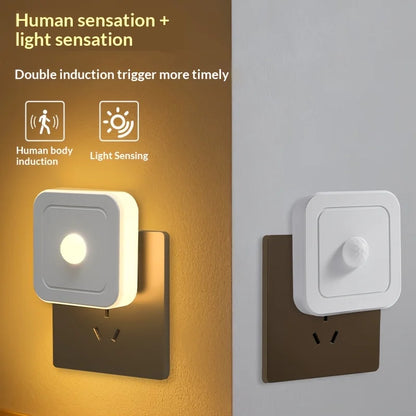 4pcs Modern LED Night Lights Plug into Wall, Motion Sensor Night Light Plug in Corridor, Bedroom, Staircase, Kitchen, Bathroom