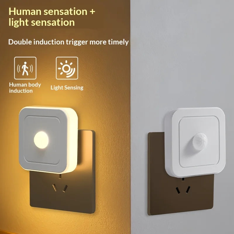 4pcs Modern LED Night Lights Plug into Wall, Motion Sensor Night Light Plug in Corridor, Bedroom, Staircase, Kitchen, Bathroom