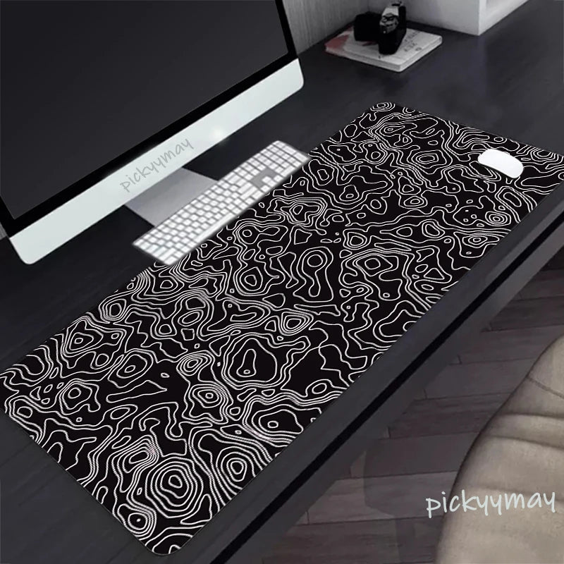 Black And White Large Mouse Pad 100x50cm Computer Mousepad Company Gaming Mausepad Keyboard Mat Office Desk Mats Abstract Art