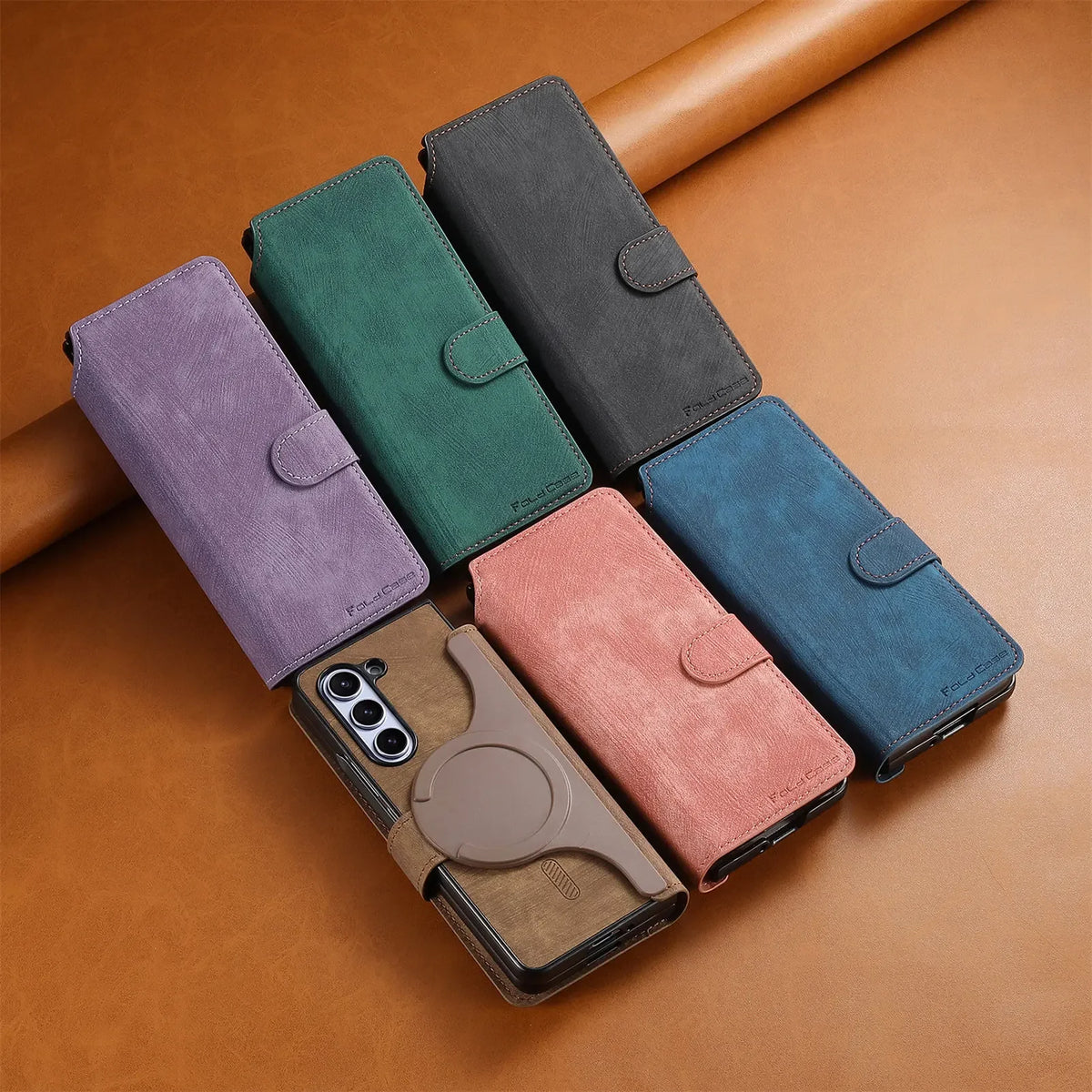 2 in 1 Detachable Cards Solt Wallet Flip Book Case For Samsung Galaxy Z Fold 6 5 5G Fold6 Fold5 Removable Bag Magnetic Cover