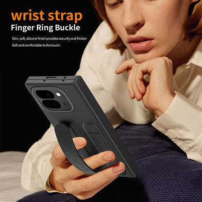 For Google Pixel 10 9 Pro Case Skin Friendly Folding Hinge with Elastic Wrist Band Screen Tempered Film Cover Pixel Fold 2 Stand