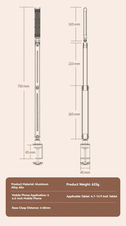 Phone Stand Long Arm Rotatable Tablet Holder For 5 to 13 inch Tablet Smartphone Bed Desktop Lazy Holder Bracket For iPad Support