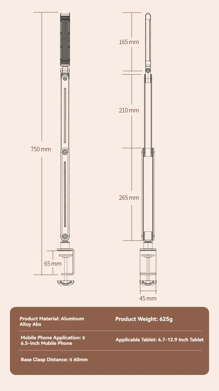 Phone Stand Long Arm Rotatable Tablet Holder For 5 to 13 inch Tablet Smartphone Bed Desktop Lazy Holder Bracket For iPad Support