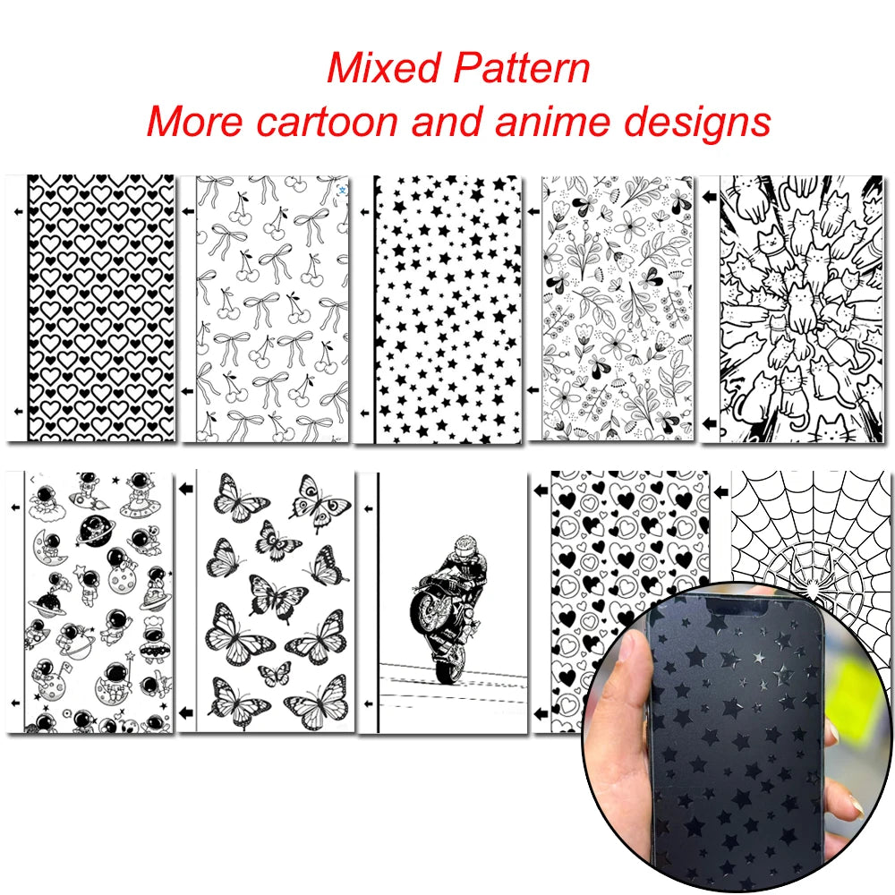 FONLYU 50pc 3D Embossed Back Skin Sticker Protective Film Rear Decorative Sheet For Mobile Phone Hydrogel Film Cutting Machine