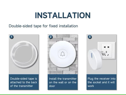 Outdoor Waterproof Circular Self Generating Wireless Doorbell Compatible With Ac 110v-240v Us/Eu Plug Ultra Long Distance Caller