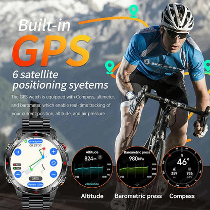 2026 New GPS Map Navigation Smart Watch Men Women Amoled Screen 3ATM Waterproof Sport SmartWatch Compass NFC BT Call Watches Men