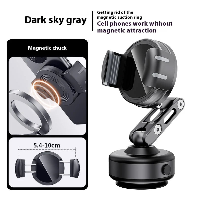 Magnetic Vacuum Adsorption Car Mount Mobile Phone Holder Foldable 360 Degree Rotation Aluminum Alloy Suitable for Smartphones