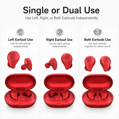 TWS earbuds Mini Invisible Hi-Fi Wireless Earphones, 10mm Driver, DSP Noise Reduction, 56H Long Battery Life, Touch Control