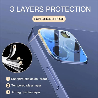 1-5PCS Camera Lens Protector Glass For iPhone 16 13 11 12 14 15 17 Pro Max Plus 17 Air Full Cover HD Tempered Glass Camera Film