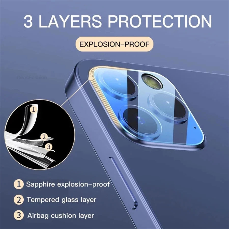 1-5PCS Camera Lens Protector Glass For iPhone 16 13 11 12 14 15 17 Pro Max Plus 17 Air Full Cover HD Tempered Glass Camera Film