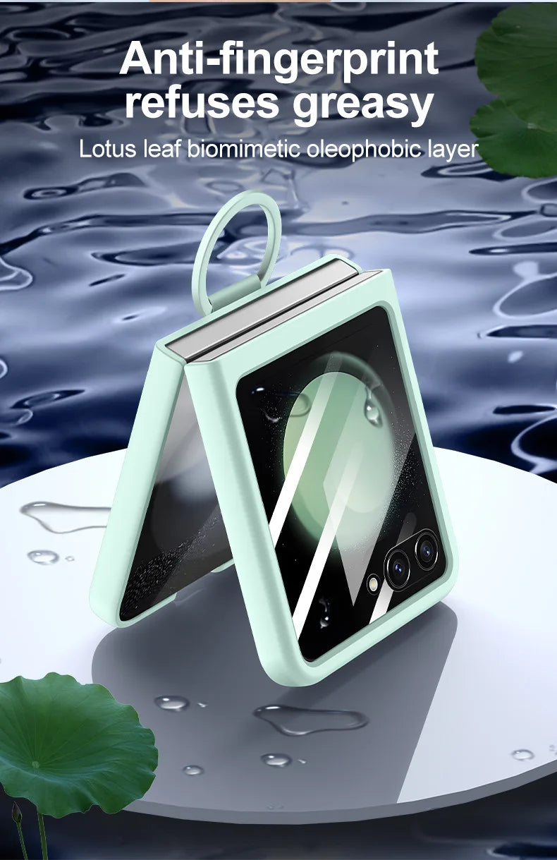 Hot Skin Feel Glass Case for Samsung Galaxy Z Flip 7 FE 6 5 5G Fold Business Fashion Cover Anti-knock Cases for Flip5 Flip6