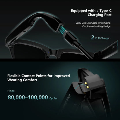 Blackview BV300 4K AI Glasses Color-Changing Smart Translation Glasses Photo Video Recording Waterproof Call Smart Sunglasses