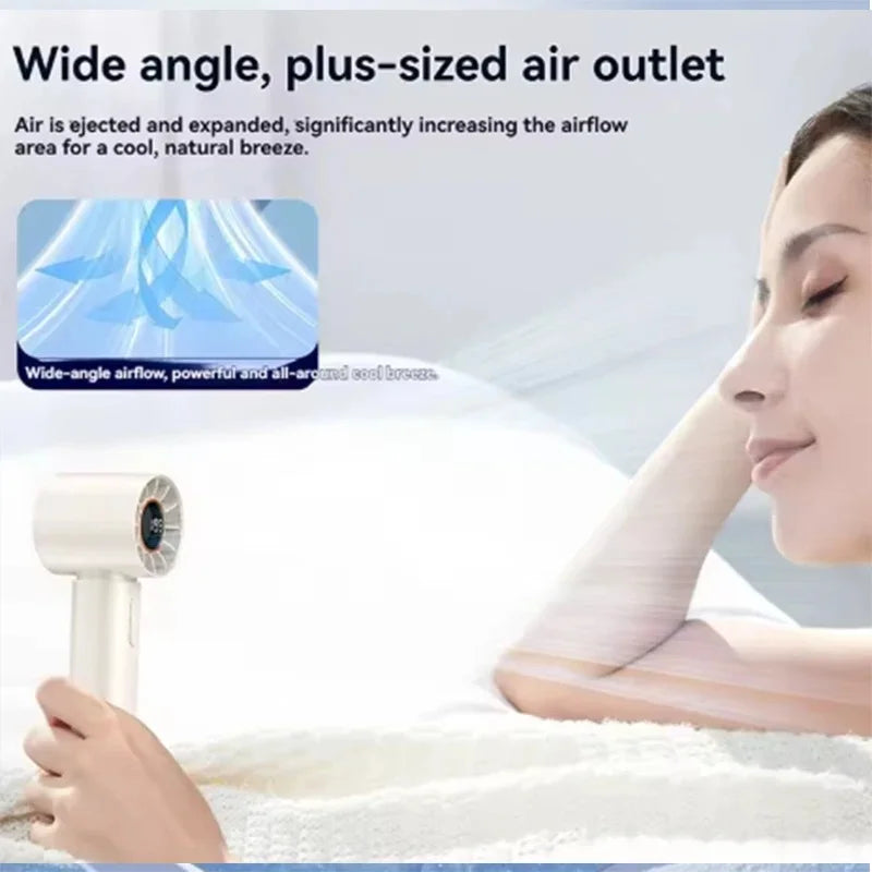Hot New High Speed Folding Refrigeration Fan, Digital Display Mini Portable USB Charging Fan, High Wind Power Handheld Fan