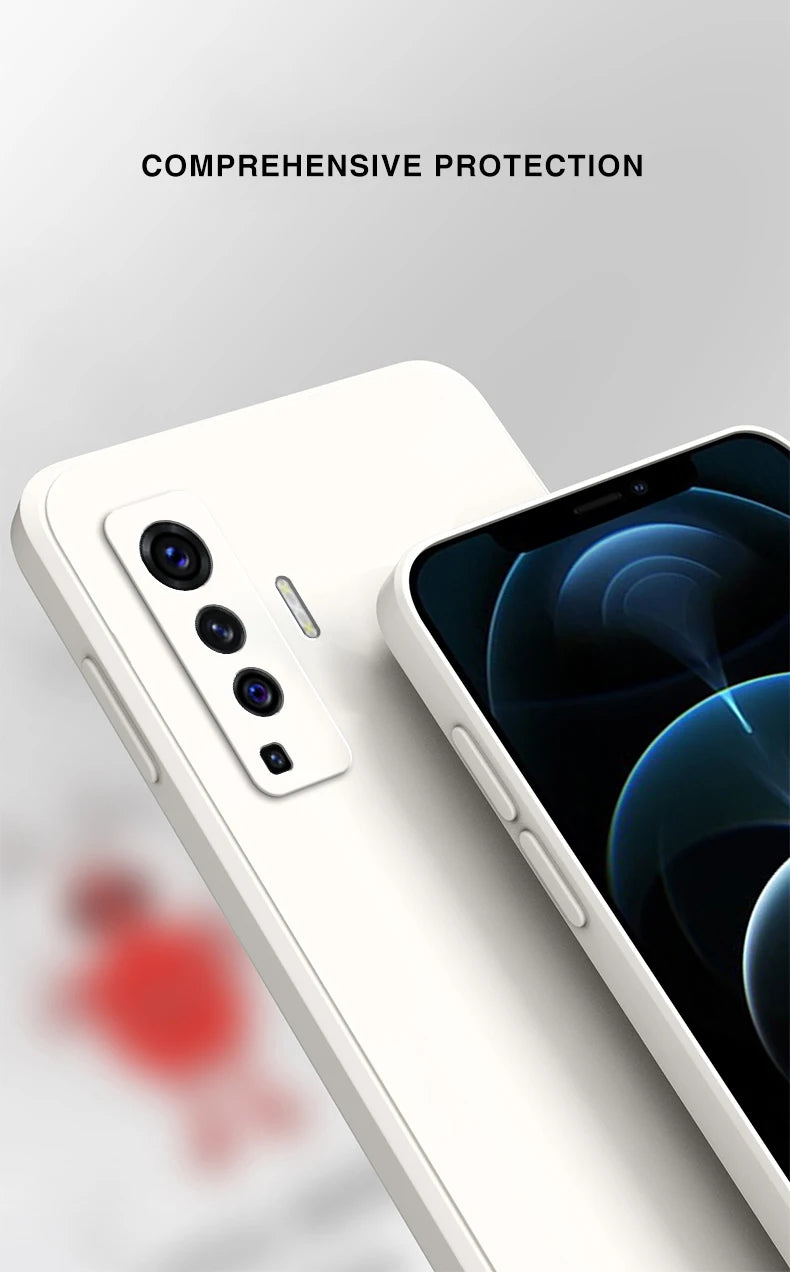 Luxury Square Liquid Silicone Case for VIVO X50 Pro Plus Lite X51 5G Camera Protective 360 Shockproof Phone Cover X50Pro X50Lite