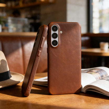 Retro for Samsung Galaxy S26 Ultra Case S25 S24 S23 S22 S21Luxury Genuine Leather Cases for Galaxy S26 Vintage Phone Back Cover
