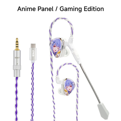 CVJ JEMINE Gaming Earphones 1DD+1BA Hybrid Driver Wired Earbuds Detachable Faceplate HiFi In-Ear Monitor Gaming Music Dual Style