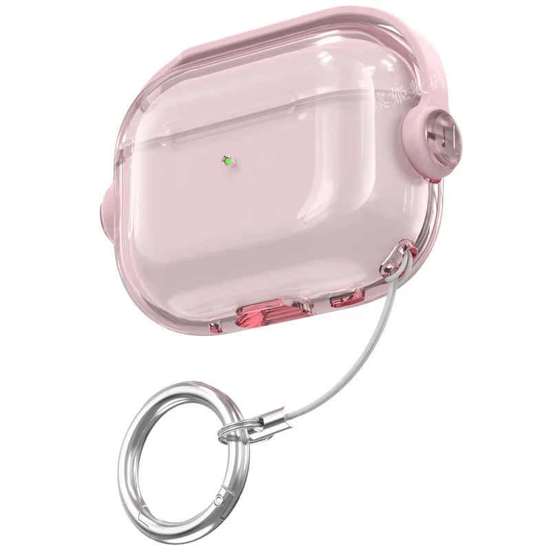 For AirPods Pro3 2 Pink Clear Case Cute Music Stand Holder Silicone Soft TPU Protective Earphone Cover For Airpods 5 4 2 3 case