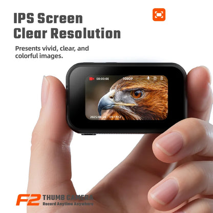 F2 Thumb Camera 1080P HD 130 Degree Wide Angle Mini Camera With IPS Screen 25g Portable Pocket Camera For Daily Recording Life
