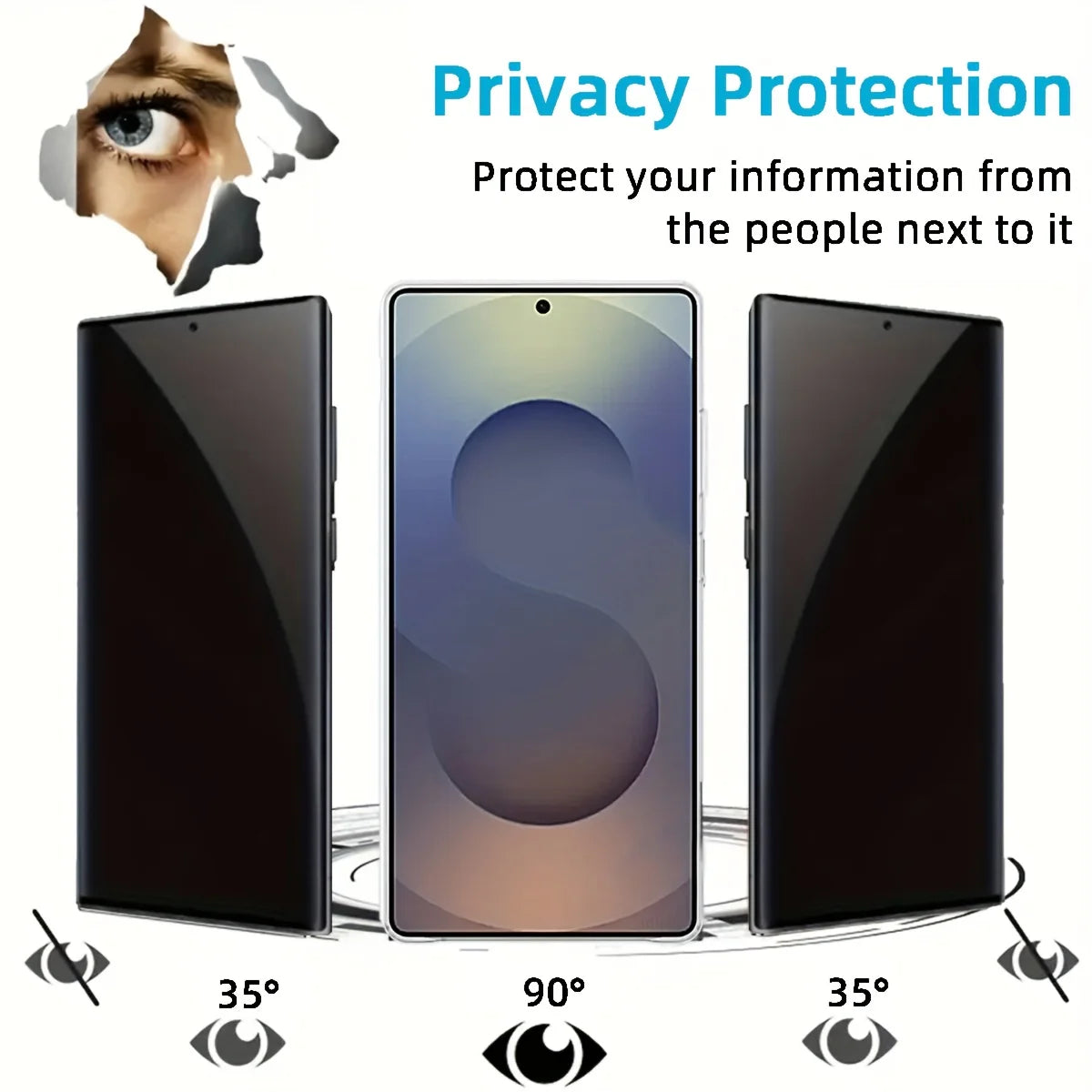 2Pcs Privacy Screen Protector For Samsung Galaxy S26 S24 S25 Plus S25 Ultra  S25 Edge Fingerprint Unlock Anti-spy Tempered Glass