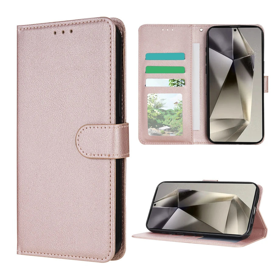 Wallet With Card Slot Magnetic Flip Leather Case For Samsung Galaxy S25 FE S24 Ultra S23 S22 S21 S20 FE S10 Plus S9 Card Bag