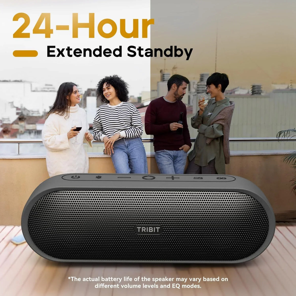 Tribit XSound Plus 2 Portable Wireless Speaker, 30W XBass, IPX7, 24-Hour Playtime, Stereo Sound, Built-in Mic for Camping Travel