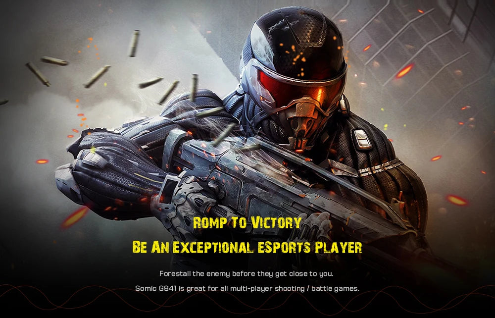 Somic G941 ANC Stereo Over-Ear Gaming Headset Wired Gaming Headphone With MIC USB LED Light Active Noise Cancellation