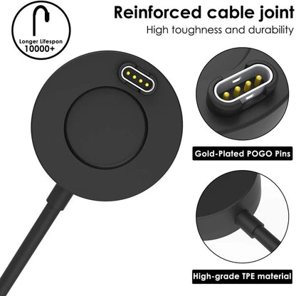 USB Watch Charger Cable For Garmin Fenix 7 7S 7X 6 6S 6X 5 5S 5X Forerunner 945 935 245 255 Charging Dock With Dust Plug Cover