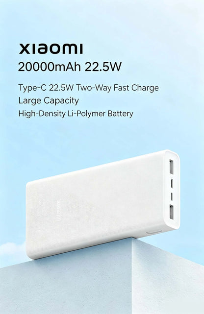 Xiaomi 20000mAh Large Capacity Fast Charging Power Bank Portable External Battery with CCC Certification for iPhone Samsung
