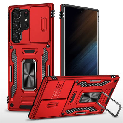 Rotating Ring Stand Slide Camera Lens Military Grade Armor Case For Samsung Galaxy S26 S25 S24 S23 S22 S21 Ultra Plus FE Cover