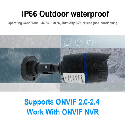 JIENUO 4K Poe Camera Outdoor Onvif Waterproof IP Security Night Vision Video Audio 4MP 5MP 8MP Bullet HD Home Cam Surveillance