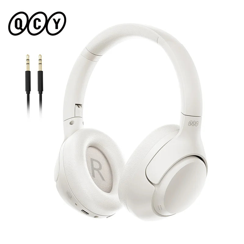 QCY H3 ANC Hi-Res Audio Wireless Headphones Bluetooth 5.4 Over Ear Headset 60Hrs 43dB Hybrid Active Noise Cancellation Earphone
