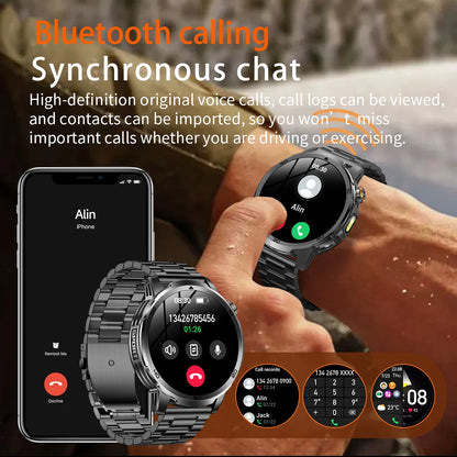 2026 Military T-Rex 3 Smart Watch Fitness Clock Men 466*466 AMOLED Screen 1000mAh Battery Flashlight Call Waterproof Smartwatchs
