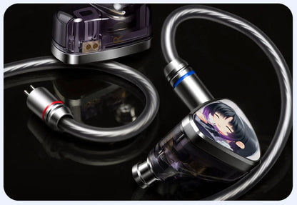 CVJ KIRA HiFi IEM In-Ear Earphones Wired Detachable Cable 3.5mm Type-C 4.4mm Balanced Earbuds For Music Gaming Anime Design