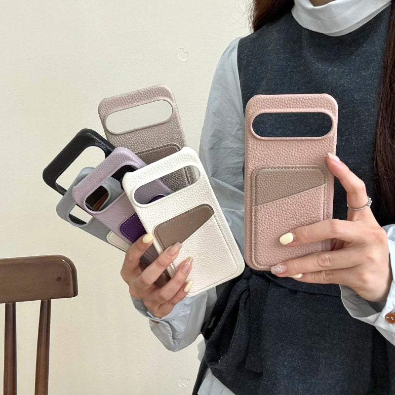 New Luxury Color Collision Leather Wallet Card Slot Phone Case For Google Pixle 10 Pro XL 9A 8A 7A 6A 6 7 8 9 Pro XL Back Cover
