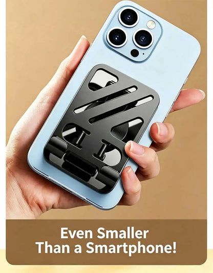 Mobile Phone Stand - Metal Desk Stand - 360° Rotating and Folding Desktop Stand for Easy Storage of Mobile Phones and Tablets