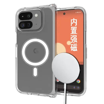 for Magsafe Case for Google Pixel 10 Pro Fold Transparent Acrylic Shockproof Wireless Charging Hard Cover for Pixel 10 9Pro Fold