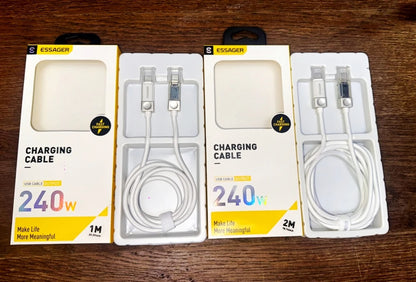 Essager 240W USB C Cable for iPhone 18 17 16 Plus Pro Max Macbook iPad Supercharge Fast Charger Type C Cable for Xiaomi Samsung