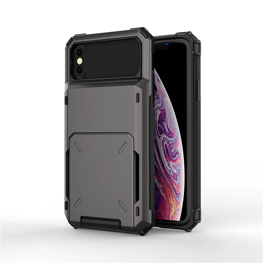 For iPhone 14 13 12 11 Pro 11 Pro Max 7 8 Plus XS MAX 6 Case Flip Card Slots Business Armor Cover For iPhone X XS XR 7 7+ 6 6S