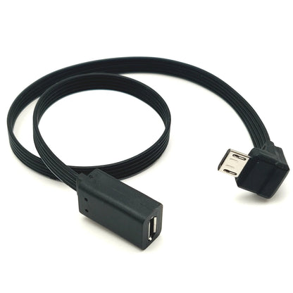 5CM 10CM 20CM MicroUSB panel mounting connector female Micro USB 5-pin.extension cable 30cm 50cm, with screw holes