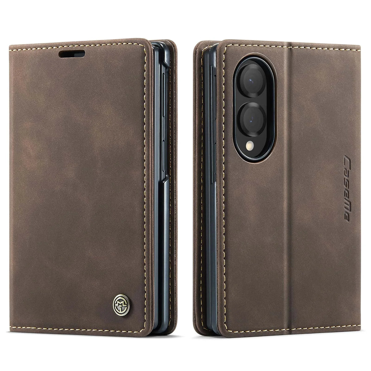 Shockproof Leather Case for Samsung Galaxy Z Fold 8 Flip Wallet Folio Card Holder Magnetic Clasp Protective Cover with Stand