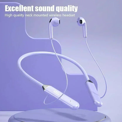 Wireless Neckband Bluetooth Earphones High Sound Quality Stereo Battery Display HD Voice Call Sports Headphones New Product 2025