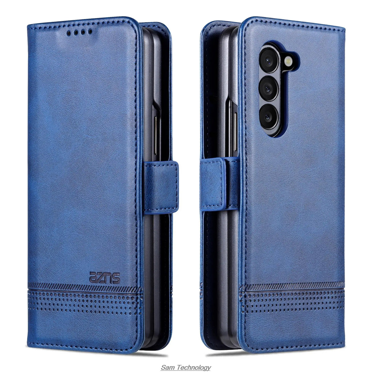 Magnetic Adsorption Leather Fitted Case for Samsung Galaxy Z Fold5 / Z Fold 5 6 7 4 3 5G Flip Cover Protective Case Fundas Coque