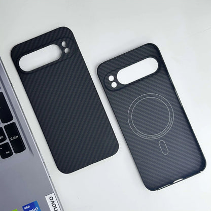 For Google Pixel 9 /9 Pro/9 ProXL/ 9A, 600D/1500D Kevlar Aramid Fiber Case – Magnetic, Ultra-Thin Hard Shell, Shockproof Cover